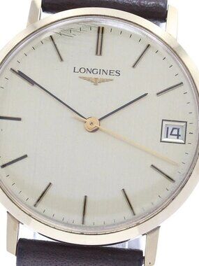 LONGINES Date Cal.6952 Gold Dial Hand Winding Men's Watch